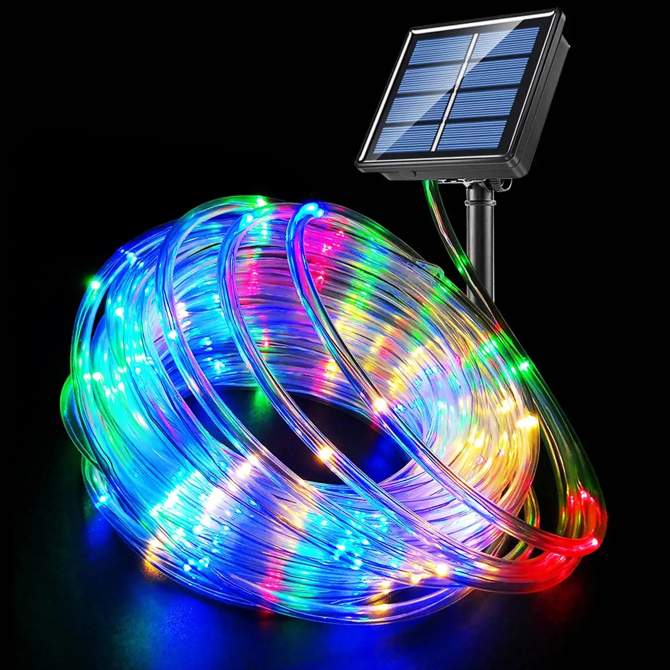 Solar impermeável tubo LED natal decorativo multi cor corda string luzes ao ar livre para Jardim Pátio Festa Casamentos Decoração