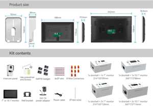 Anjielo Timbre de video de 2 cables Sistema de intercomunicación de 10 pulgadas Kit de intercomunicación de video de intercomunicación bidireccional para seguridad en el hogar - Product Image 3