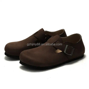Birken londra 2024 yaz sandalet çift göğüslü inek deri hayvan baskı desen çelik ayak özelliği Slip-On mantar tarzı - Product Image 4