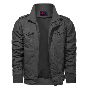 Мужские Зимние Тепловые куртки на флисовой подкладке, армейские зеленые холщовые Рабочие куртки с карманами - Product Image 2