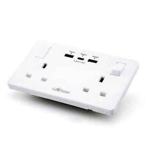 高品质13A英国电源插座智能USB 2组墙壁照明开关插座，带3.6A双USBA + USBC手机安卓插头 - Product Image 2