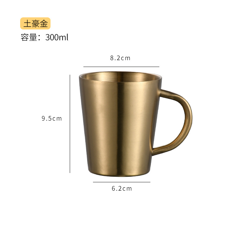Tasse dorée à double paroi de 300 ml