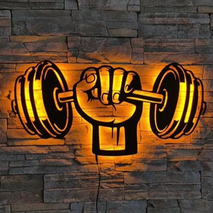 Không đau không đạt được phòng tập thể dục Led Neon dấu hiệu ánh sáng Câu lạc bộ thể dục trang trí LED Neon dấu hiệu tùy chỉnh với quả tạ thiết kế cơ bắp Đèn Neon tùy chỉnh - Product Image 3