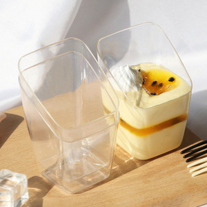 80毫升斜面圆柱形PS硬塑料一次性摩丝提拉米苏甜点杯