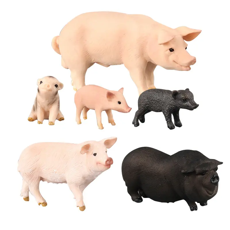 Decoraciones de granja de aves de corral para niños, mini modelo de simulación de cerdo de Mascota, juguete, venta al por mayor