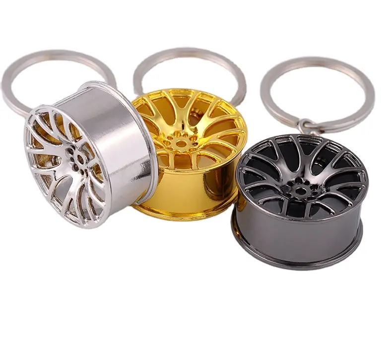 Wholesale Creative Personality Auto Parts Metal Wheel Keychain Promotion Gift