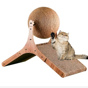 Bán Buôn Vui Vẻ Bằng Gỗ Mèo Scratcher Bóng Và Gãi Ban Dọc Chịu Mài Mòn Không-đổ Mèo Đồ Chơi Cho Mèo - Product Image 1