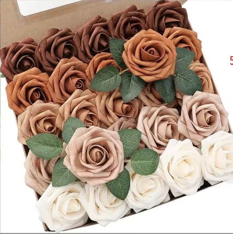 Gradient caramel - 25 (boîte 2 feuilles de rose)