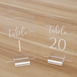 WZ廉价婚礼场所卡定制标志清晰标志卡座亚克力婚宴桌号 - Product Image 3