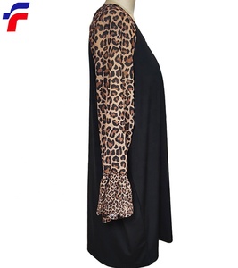 Đầy đủ vẻ đẹp thương hiệu tùy chỉnh cộng với phụ nữ 3/4 flounce tay áo T-shirt Ity cơ thể báo in yoryo tương phản nông dân hàng đầu - Product Image 2