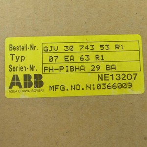 Módulo de entrada analógica Plc nuevo y original 07 EA 63 R1 No de pedido GJV 30 743 53 R1 Controlador de programación PLC original