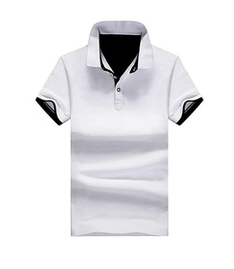 男性用半袖ビジネスゴルフTシャツ通気性のある夏ポリエステルコットン生地ポロボタンがベストプライス