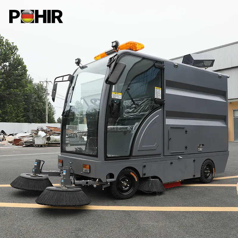 Tour électrique POHIR-2300 sur la balayeuse industrielle de vide de plancher de balayeuse de rue pour la route rapide