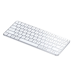 Teclado inalámbrico de aleación de aluminio, 78 teclas con dientes azules para PC, iMac, portátil, ordenador, tableta, teclado recargable, reemplazo de Apple