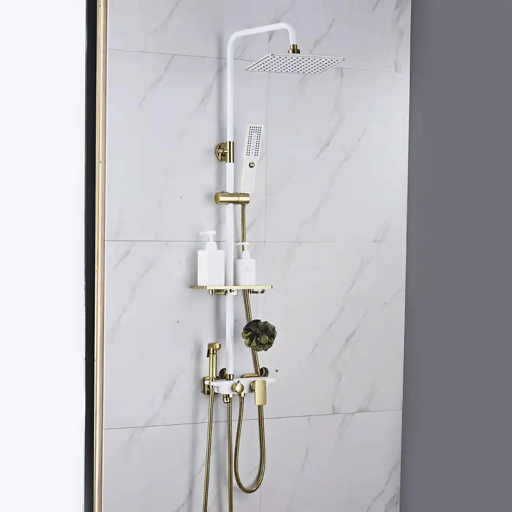 High Quality Shower System Brass wall mounted Shower Column Set with Bath & Shower Mixer faucet