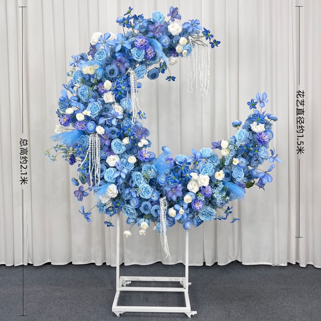 Blue small moon floral casters