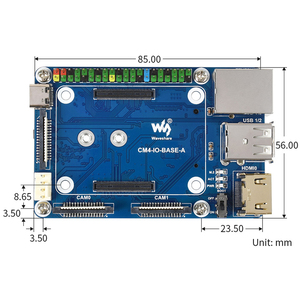 Mini Base Board (A) for <strong>Raspberry</strong> <strong>Pi</strong> Compute Module CM4 Onboard CSI DSI RTC FAN USB RJ45 Gigabit <strong>Sensor</strong> Development Tool
