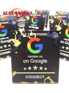 ที่ตั้งจอแสดงผล NFC 13.56MHz ปรับแต่งได้แบบไม่ต้องสัมผัสพร้อมรหัส QR สำหรับ Google รีวิวกันน้ำด้วยวัสดุ PVC - Product Image 6