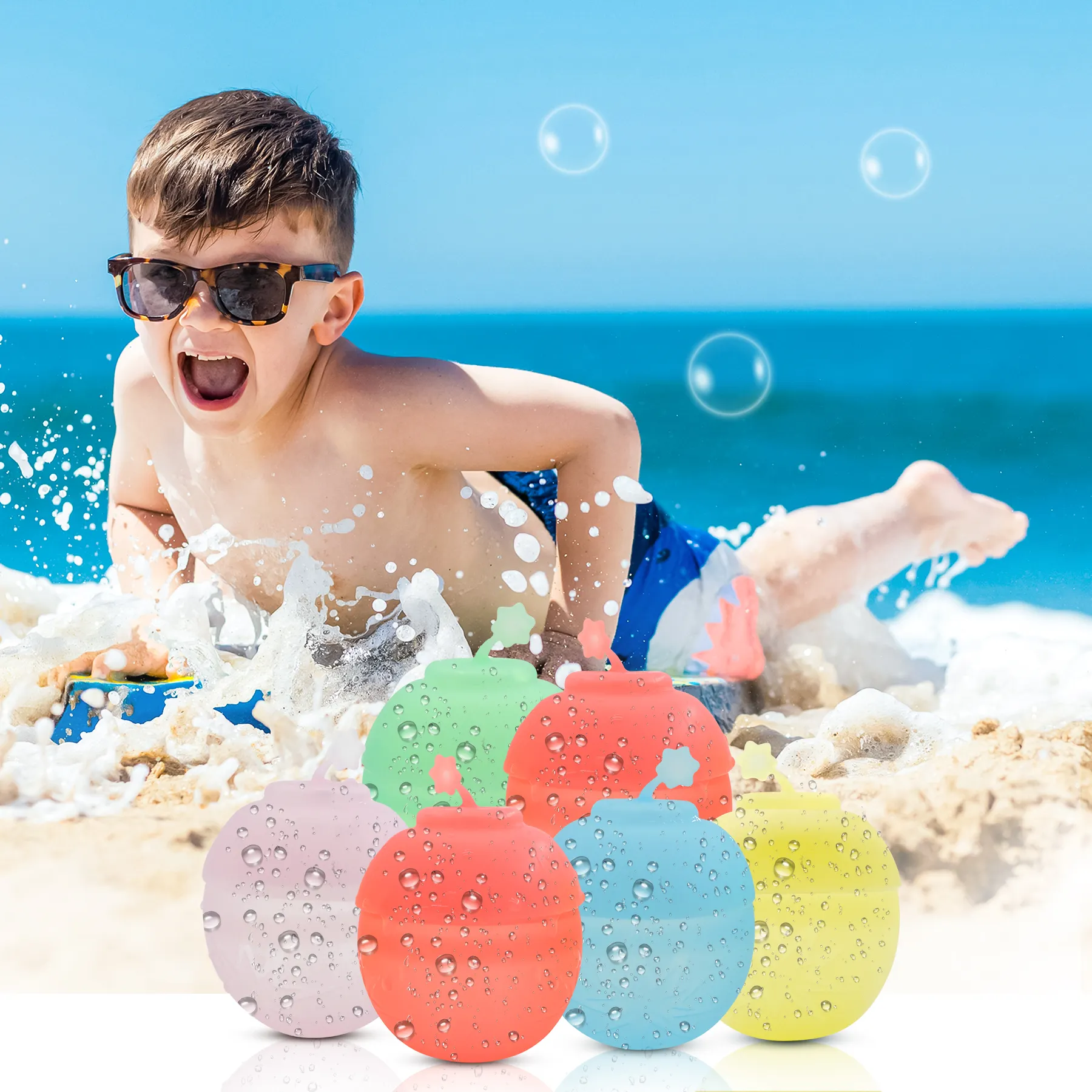 بالونات مياه متعددة الألوان للأطفال كثيرة الطلب مصنوعة من السيليكون وبدون مغناطيس تصلح مع ألعاب الصيف