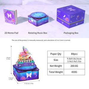 Nuevos productos Bloques de diario Personalizado 3D Flor Modelo Bloc de notas Cubos cuadrados Personalizado Promocional Rotacional Musical Base Notas Pad - Product Image 4