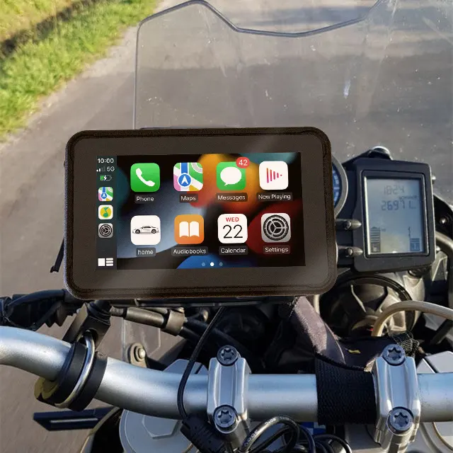 5 pouces Portable Moto LCD Affichage IPX7 Moniteur Étanche Pour Sans Fil Apple Carplay Moto Écran Android Auto Car Play GPS