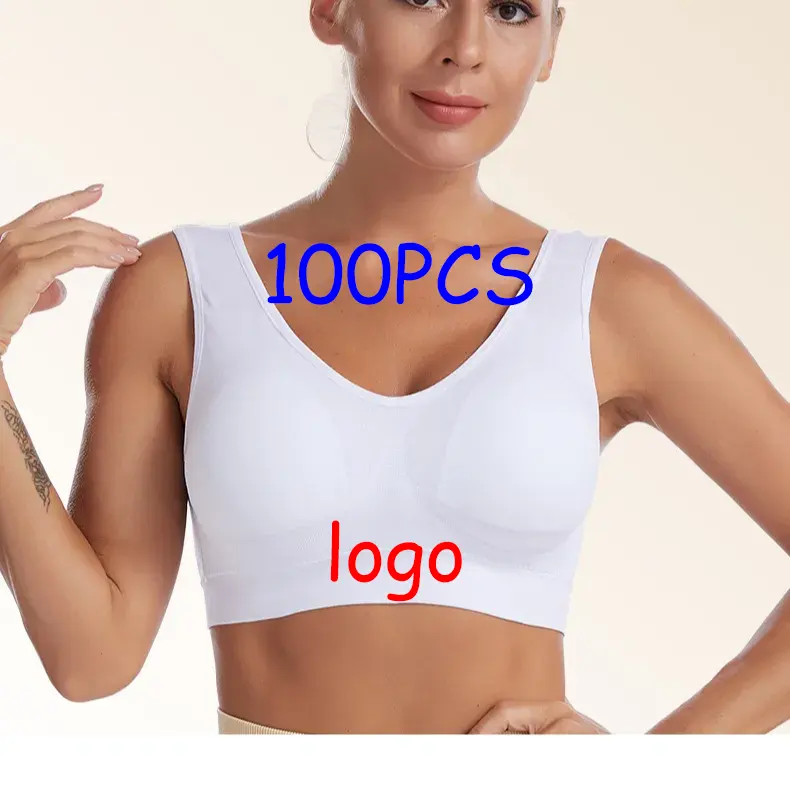 Sutiã sem costura, para moças, cropped, sexy, costas nuas, fitness, cortado, conjunto de lingerie, preço de fábrica, atacado