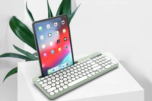 High Quality 98 <strong>Keys</strong> 2.4Ghz Wireless BT5.0 Type-C <strong>Keyboard</strong> <strong>Computer</strong> <strong>Keyboard</strong> Round Keycap Multi Devices - Product Image 4