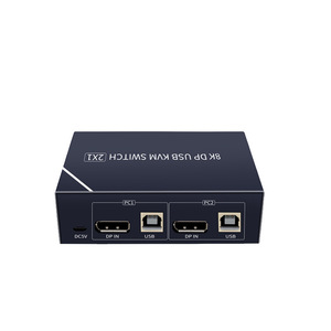 2合1 8K 60Hz DP KVM切换器8K USB KVM切换器，用于2 pcs共享显示器鼠标键盘，带5v金属桌面控制器 - Product Image 2