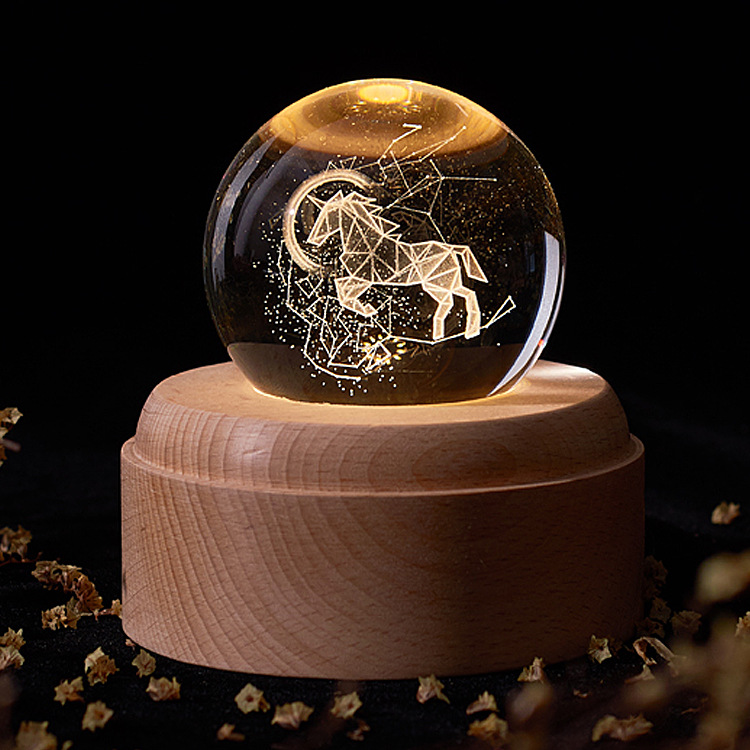 Boule de cristal licorne