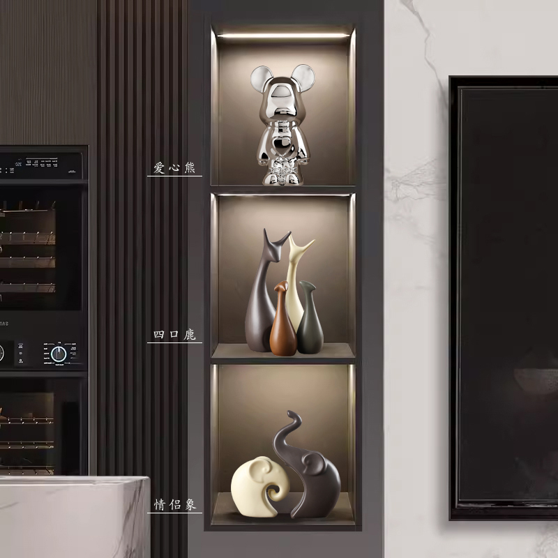 Combinaison de 3 armoires décoratives de luxe légères