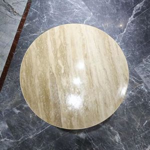 茶几家具台面方形圆形可定制轻质石灰华石材家具直销