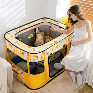 Fabrika özel toptan dikdörtgen katlanabilir kapalı kedi teslimat odası için izolasyon odası Pet kedi evi - Product Image 3