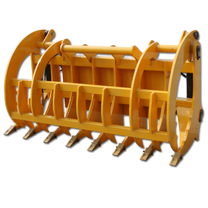 迷你装载机滑移转向附件原木草叉抓斗根耙抓斗出售 - Product Image 1