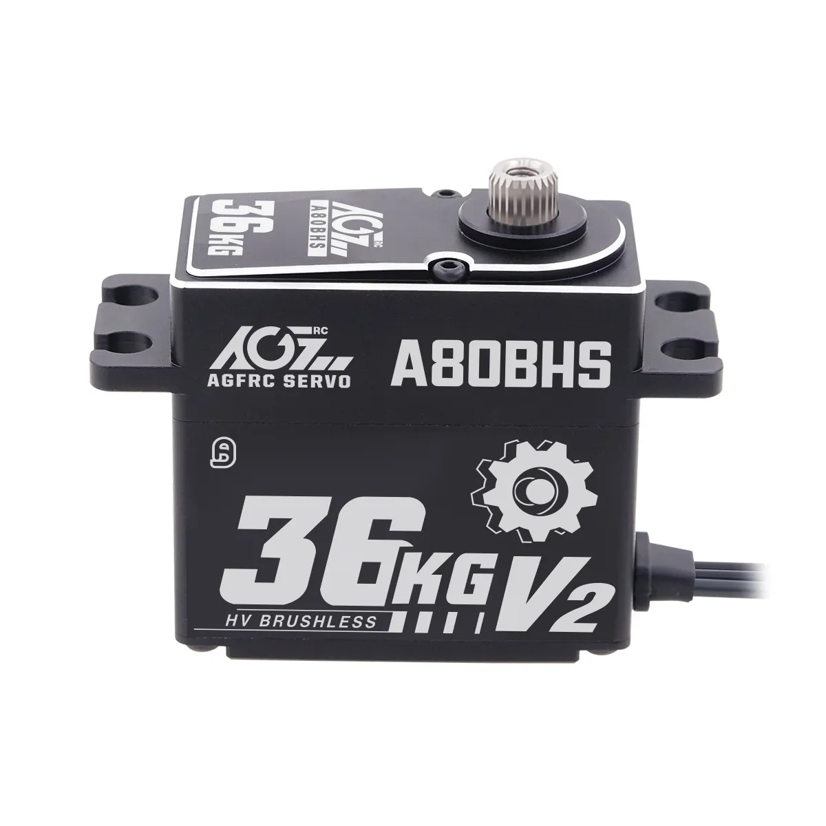 Servo de leme sem escovas para avião RC Car, engrenagens de aço A80BHS 36KG 0.071Sec Super Torque HV em estoque