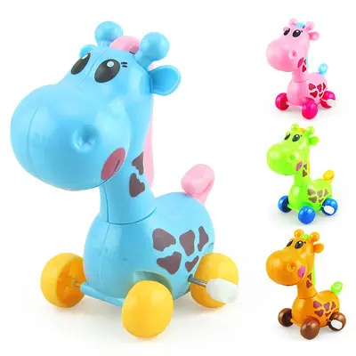 Wind up Brinquedo Kawaii Girafa Relógio Movimento Brinquedo Mini Plástico Inercial Surpreendentemente Inteligente Girafa Wind Up Toy