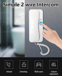 2024 nuevo apartamento intercomunicador interior Abs Material Audio edificio sistema de intercomunicación 2 cables intercomunicador elegante blanco