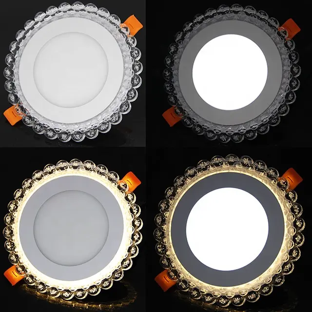 Recessed led panel lamp 6w 9w 16w 24w Two Color Panel Lights Decoration Color Temperature Adjustable Led Panel Light