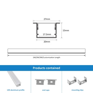 Free Sample 2015A <strong>Led</strong> Aluminum Strip Light 27*15MM Recessed Channel Recessed Aluminium Profile for <strong>Led</strong> - Product Image 2