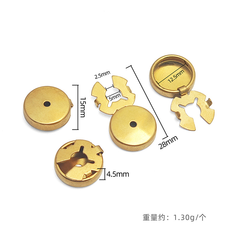 15mm brass-colored perforated turtle clip