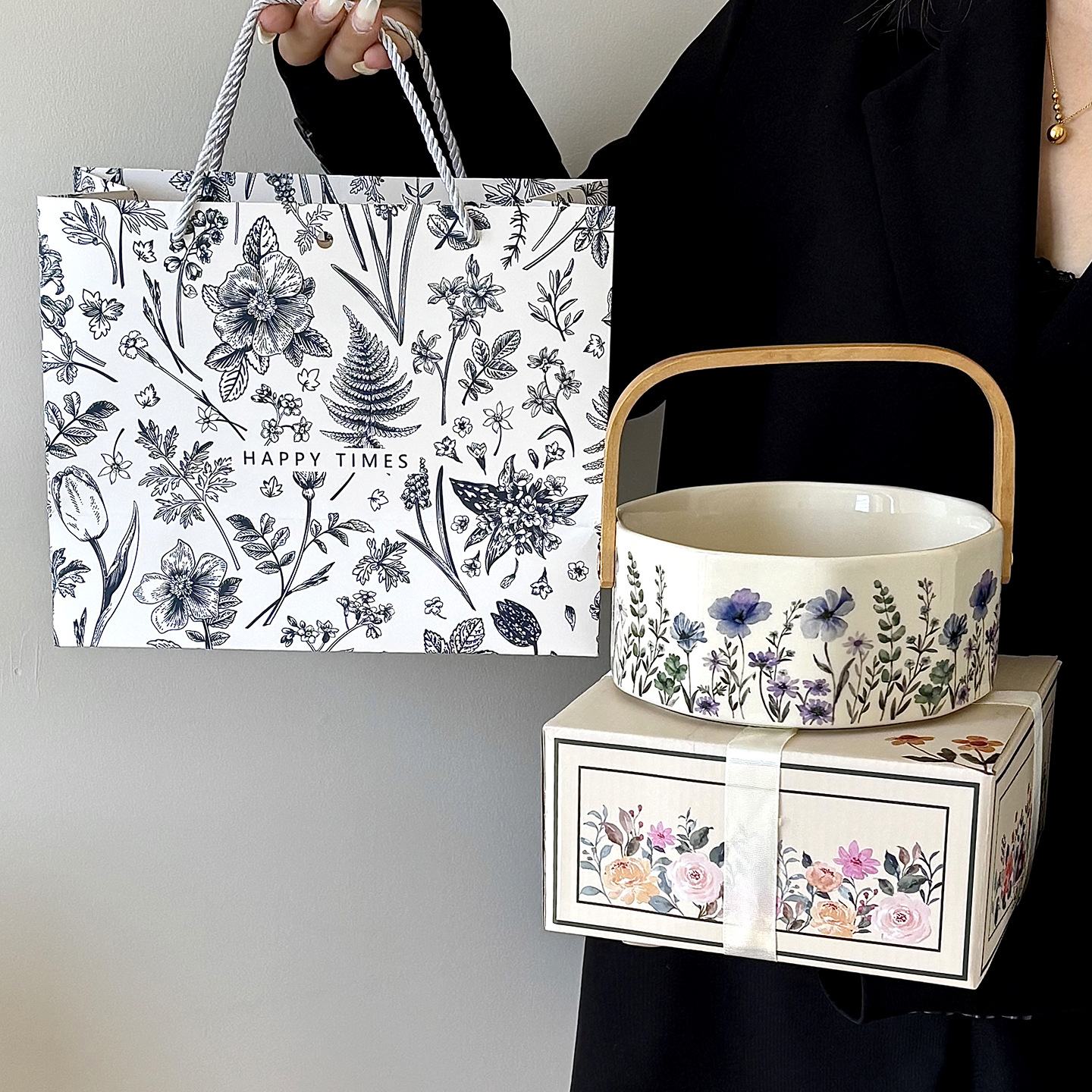 Panier lavande modèle c avec poignée épaissie + pochette cadeau