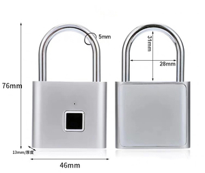 简约欧式无钥匙智能挂锁高品质迷你指纹防水带<span class=keywords><strong>USB</strong></span>充电旅行箱锁