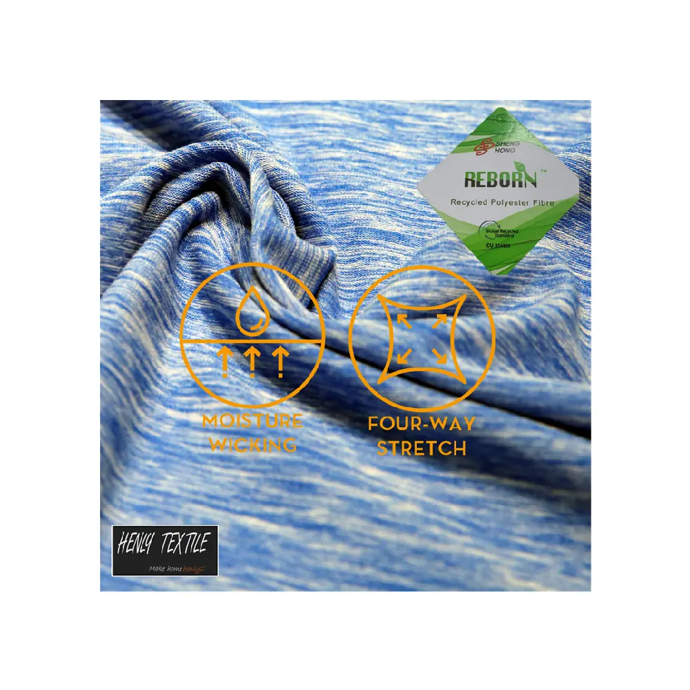 Tissu tricoté biodégradable PEACHED Tissu recyclé pour vêtements décontractés 46% Polyester RECYCLÉ 46% POLYESTER 8% SPANDEX 140GSM