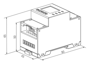 Acrel-Medidor de energía bidireccional CT con abrazadera, entrada de 3*277/480V, 3 fases, 120A, para monitoreo de potencia - Product Image 6
