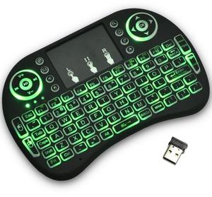 Miniteclado inalámbrico i8 air mouse, retroiluminado, 3 colores, 2,4G, control remoto, venta al por mayor de fábrica