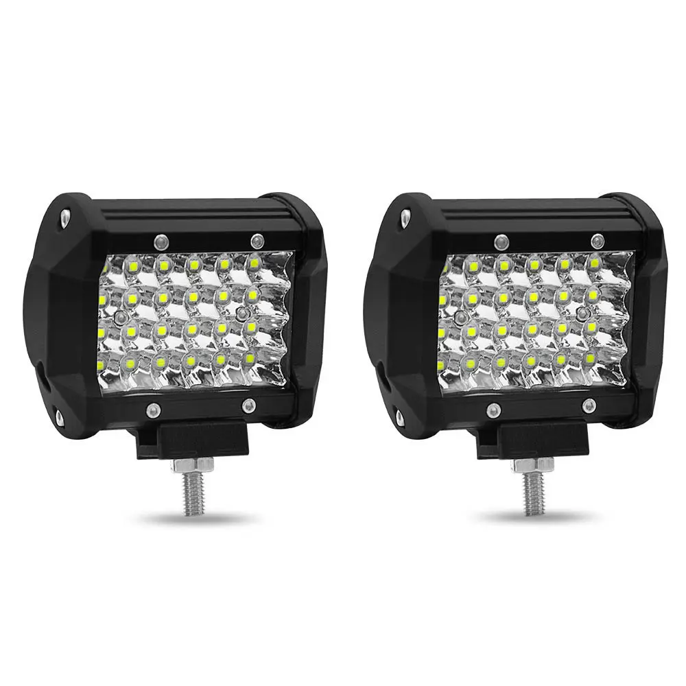 LED Driving fendinebbia bianco moto Led Spotlight 4x4 tre file 4 pollici 72W LED lavoro barra luminosa per fuoristrada SUV