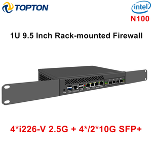 1U 9.5 Inch Rack-mounted Firewall Appliance Router Mini PC In-tel N100 4*/2*10G SFP 2.5G Gateway <strong>Network</strong> Security Server - Product Image 3
