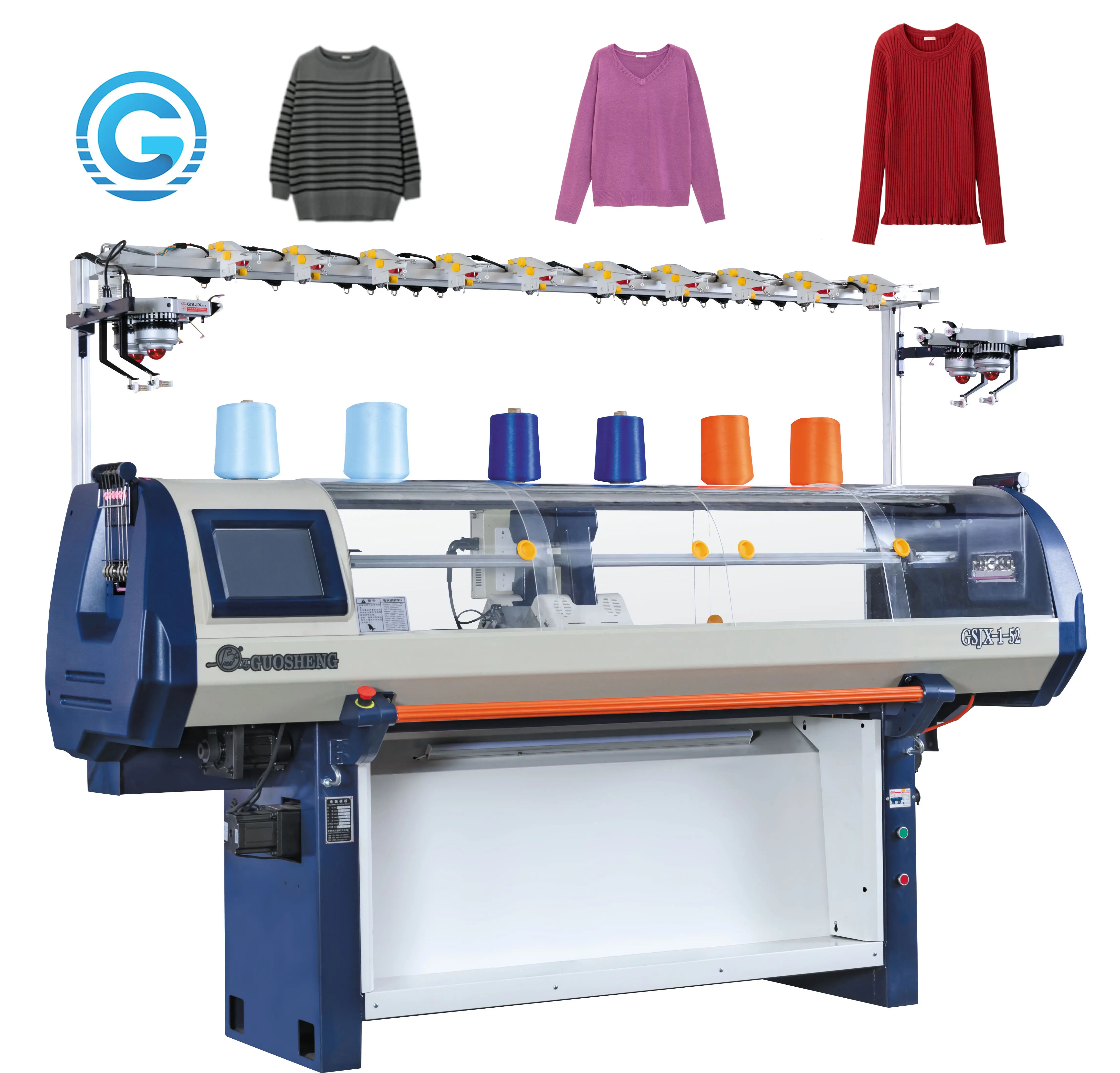 Mesin Pembuat Sweater Terkomputerisasi, Mesin Rajutan Otomatis Sepenuhnya Tekstil Rumah Tipe Rajut Datar