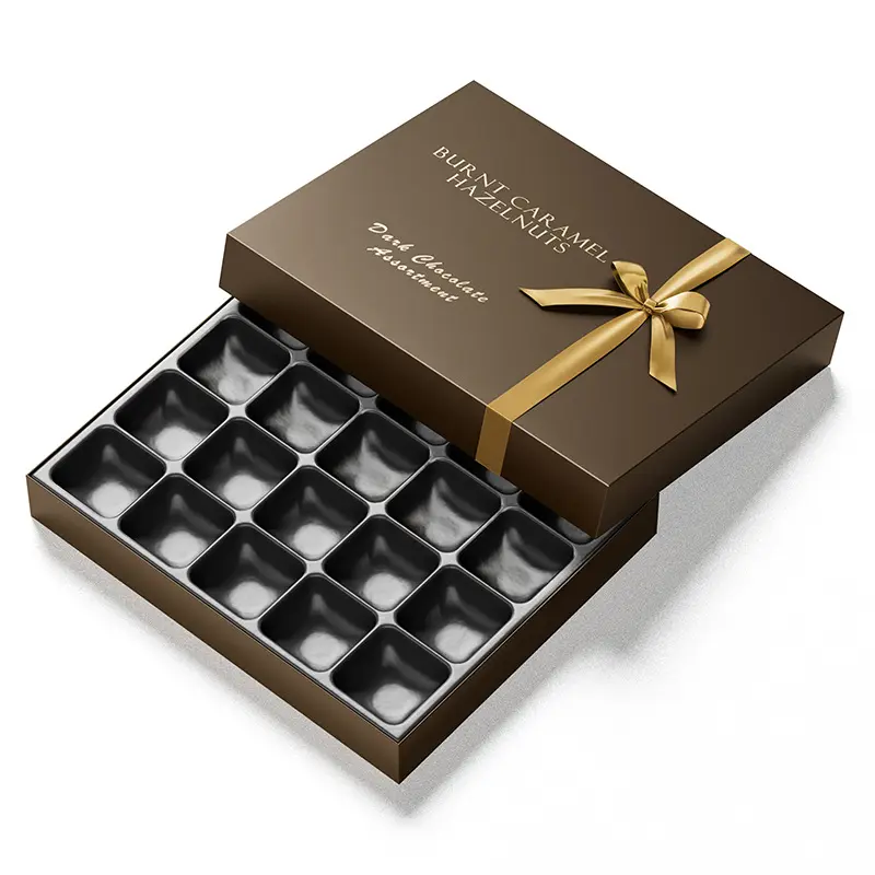 Scatola di imballaggio in cartone oro verde di alta qualità scatola di cioccolato barretta di cioccolato