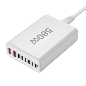 580W USB C hızlı şarj bloğu, 8 Port USB şarj istasyonu, GaN3 Pro çift 140W PD3.1 PPS Port hızlı şarj istasyonu Laptop için - Product Image 4