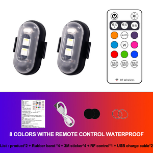 リモコン付きの新しいLED RGB点滅警告灯防水USB充電屋外ナイトナビゲーション航空機ドローンライト - Product Image 6